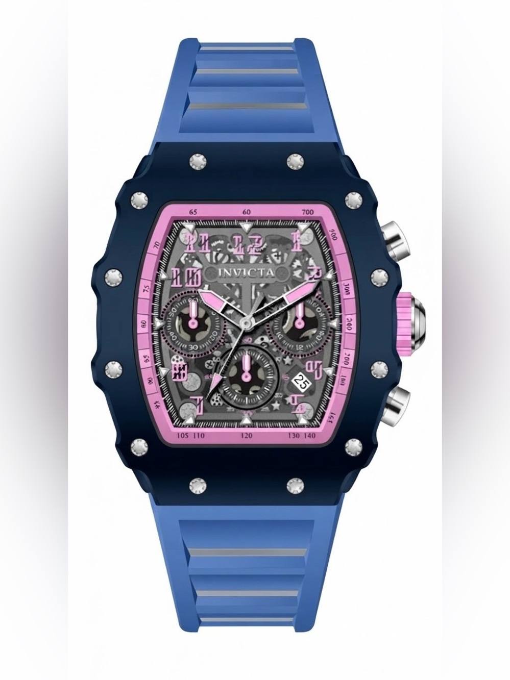 NWT Invicta Men’s Racing Riviera Dusk Skeleton Watch 44mm Purple Blue (69734)